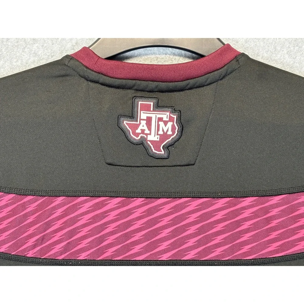 Adidas Texas A&M Aggies Mens Long Sleeve Performance Shirt Black Maroon M